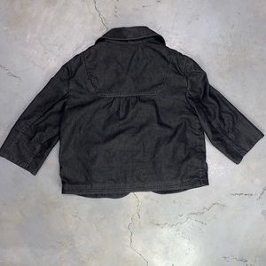 MAD DESIGN Black Acid Wash Denim Button-Up Jacket Blazer Size Small